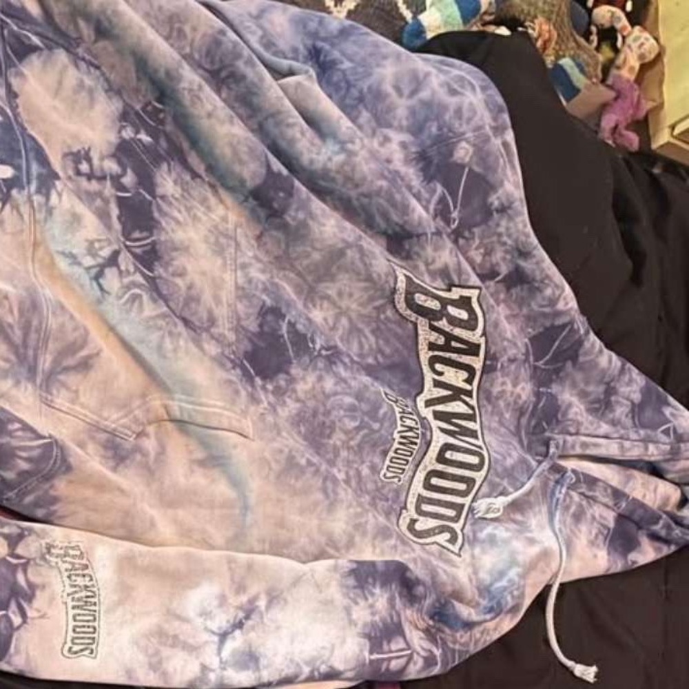 Backwoods hoodie. Size is 2XL. blue and white